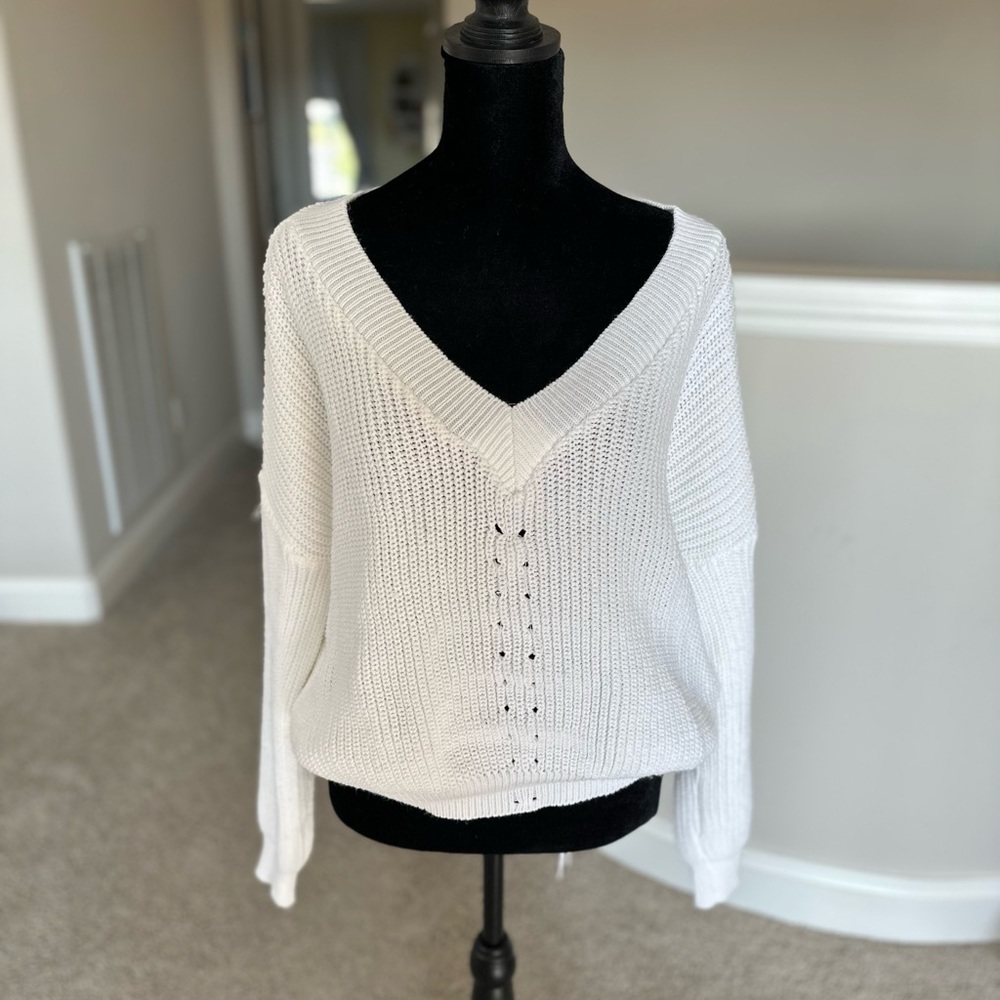 Missguided White Crochet Sweater